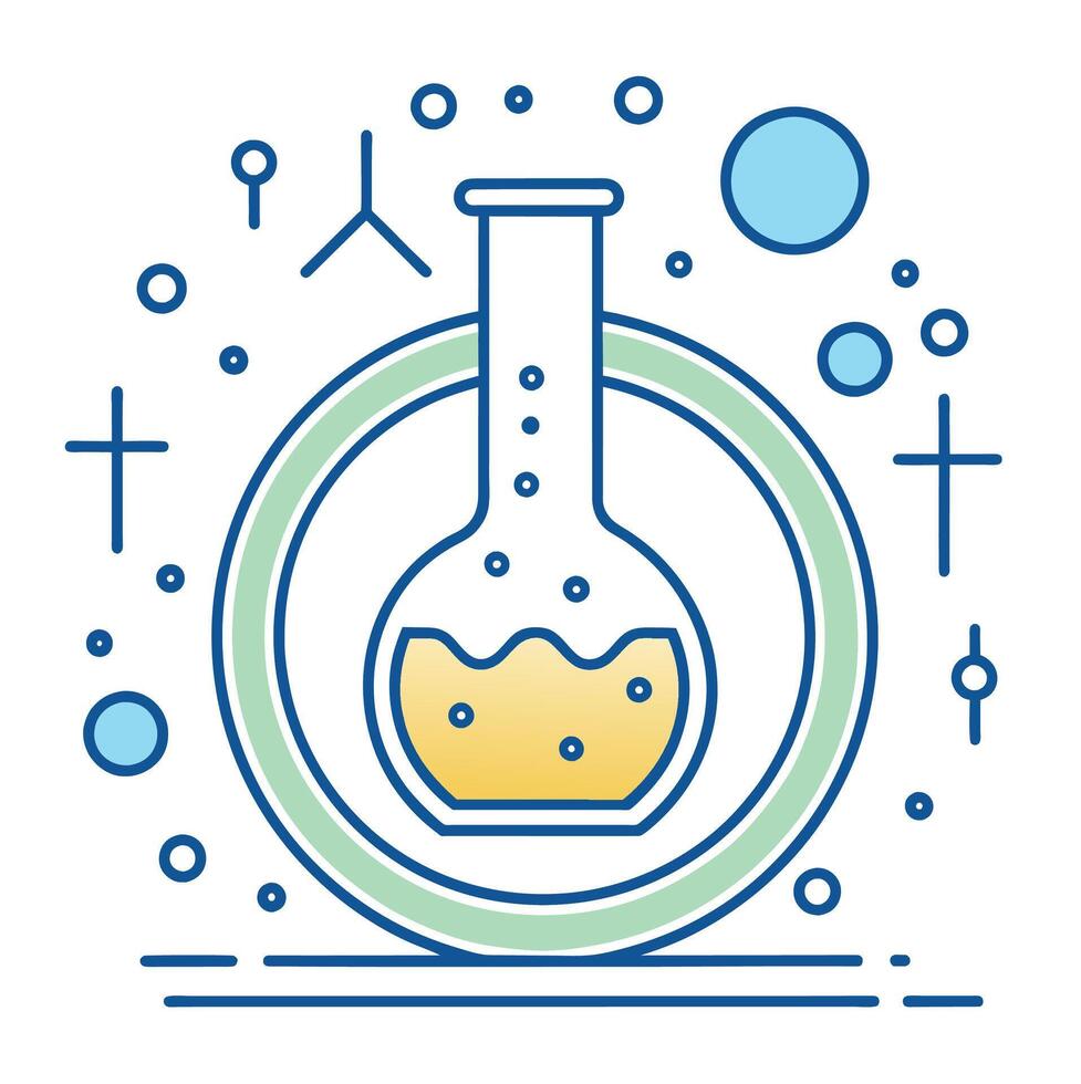 ronde bodem fles biochemie chemie en pharm vector