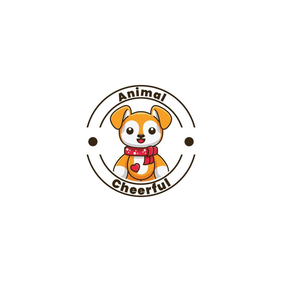 schattig hond karakter mascotte logo ontwerp illustratie vector