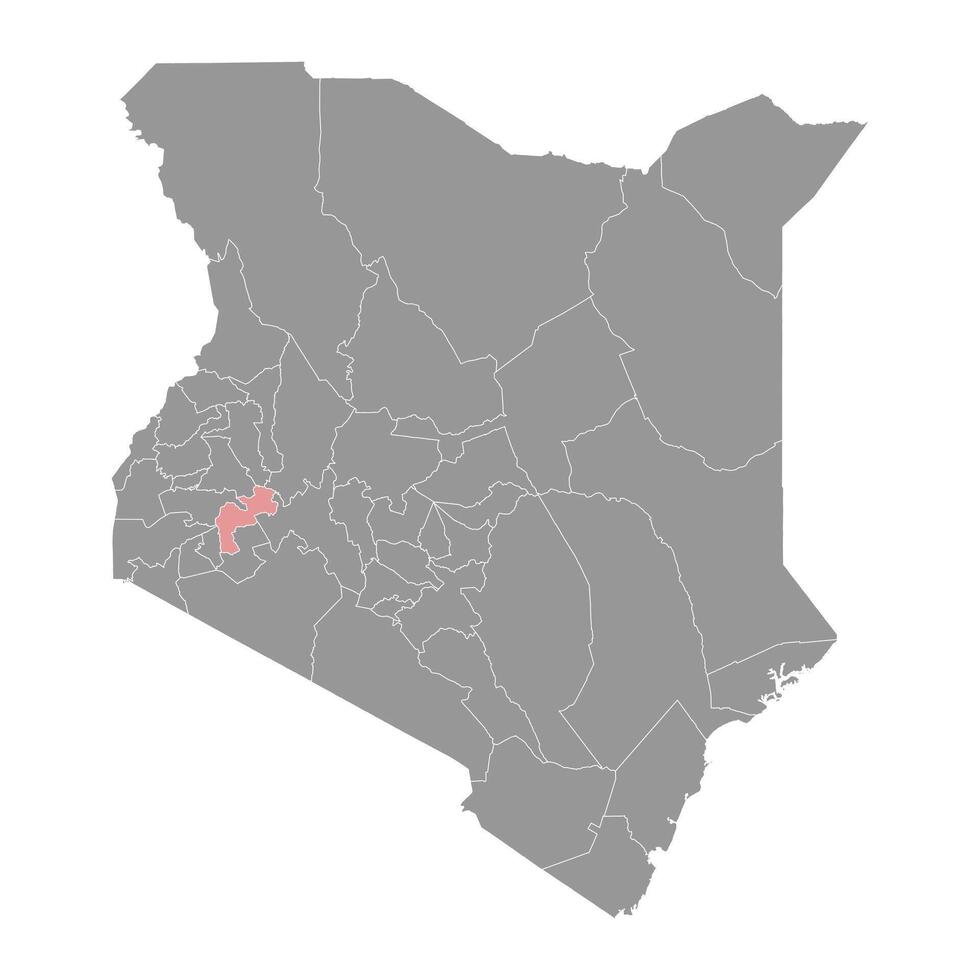 kericho provincie kaart, administratief divisie van Kenia. illustratie. vector