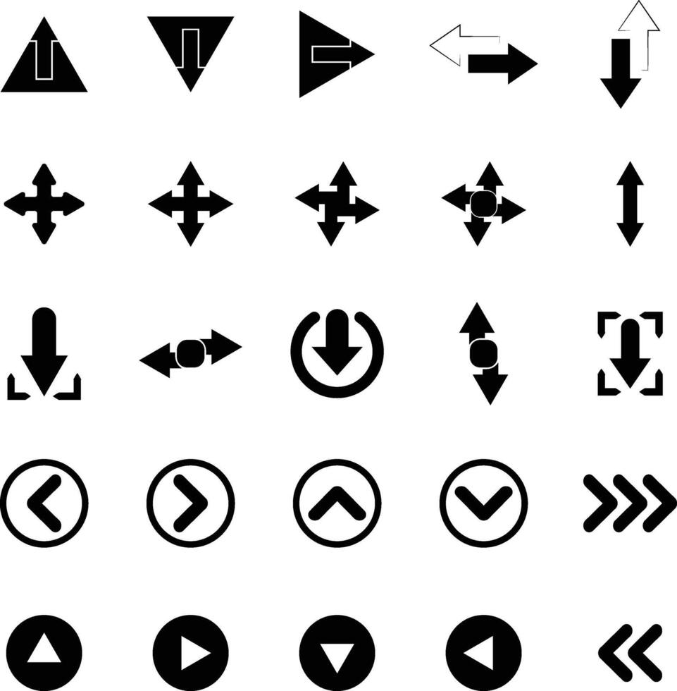 pijl icoon. pijl pictogrammen. Speel knop. pijlen. gemakkelijk pijl pictogrammen. vector