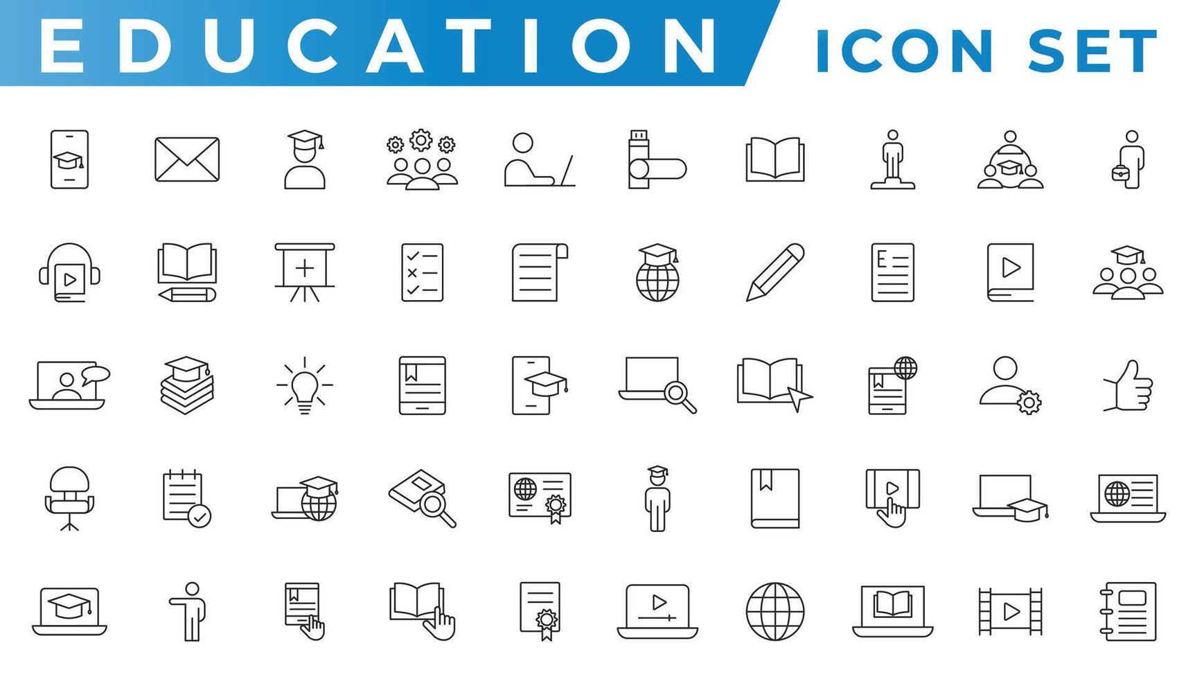 onderwijs icon set vector