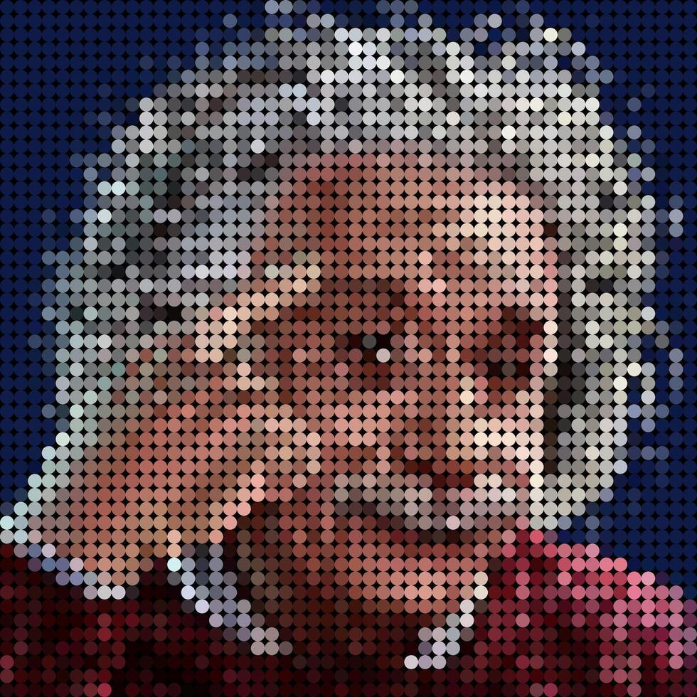 albert Einstein portret van mozaïek- kunst illustratie. solide kleur van punt halftone patroon. mozaïek- kunst. historisch mensen. eps 10. vector