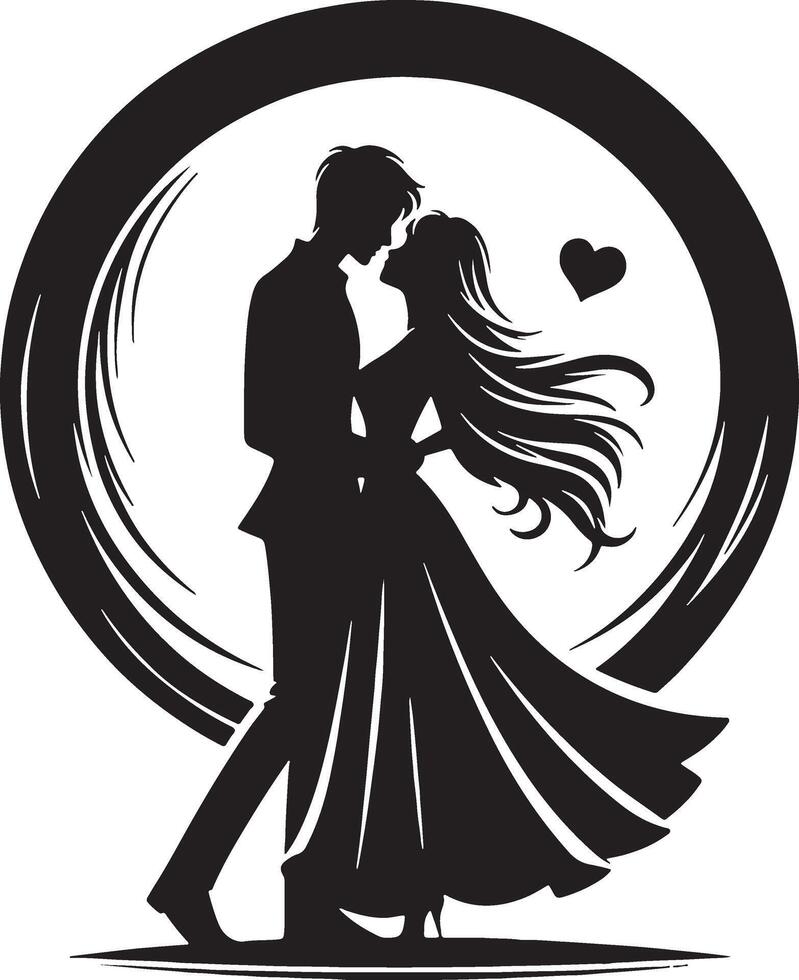 romantisch paar silhouet illustratie vector
