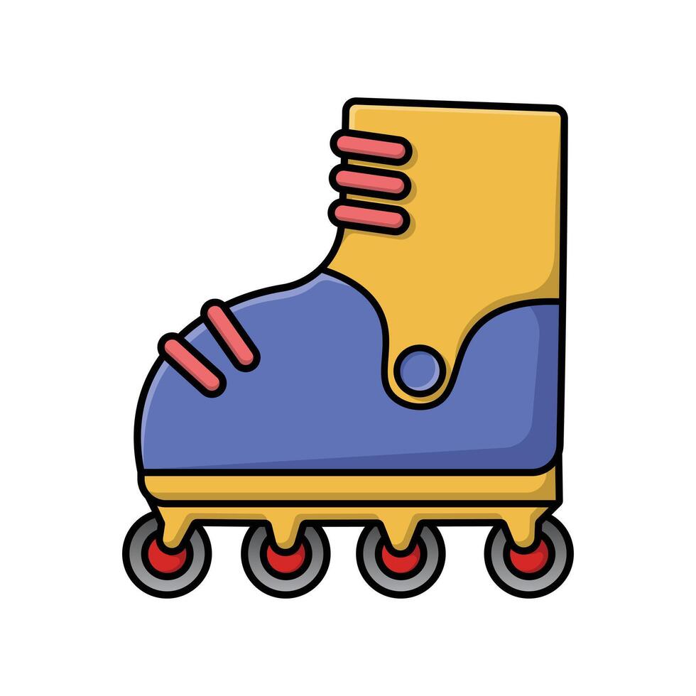 rol skates sport geïsoleerd icoon illustratie voor retro wijnoogst stijl concept en ontwerp element vector