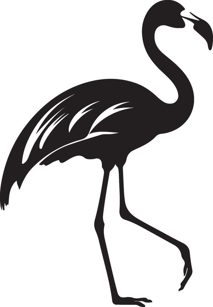 flamingo silhouet illustratie wit achtergrond vector