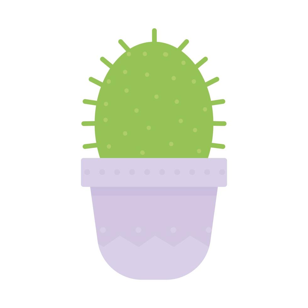cactus boven een lichtpaarse pot vector