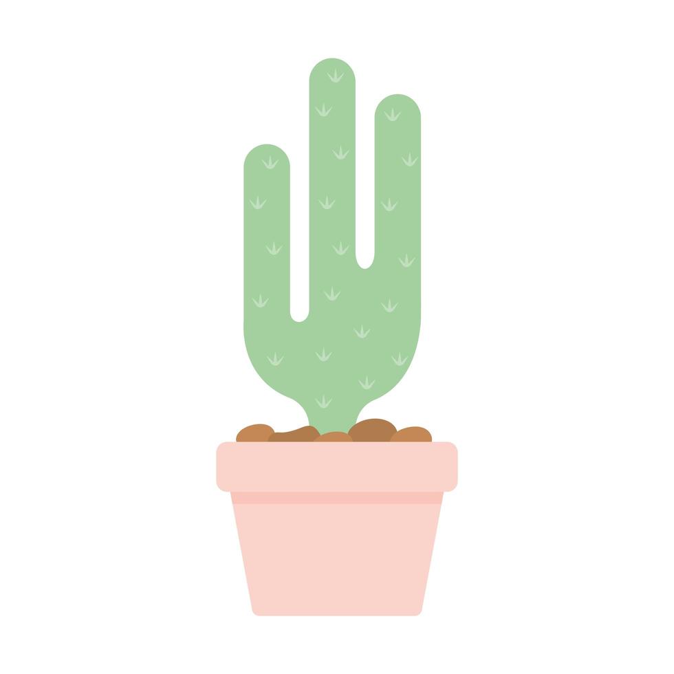 cactus over een zalmkleurige pot vector