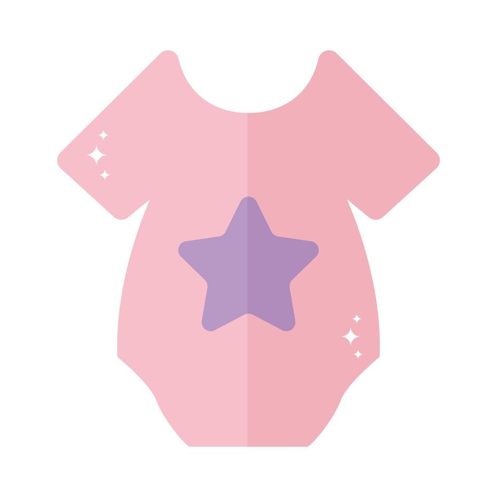 babyshirt met een roze kleur en één ster vector