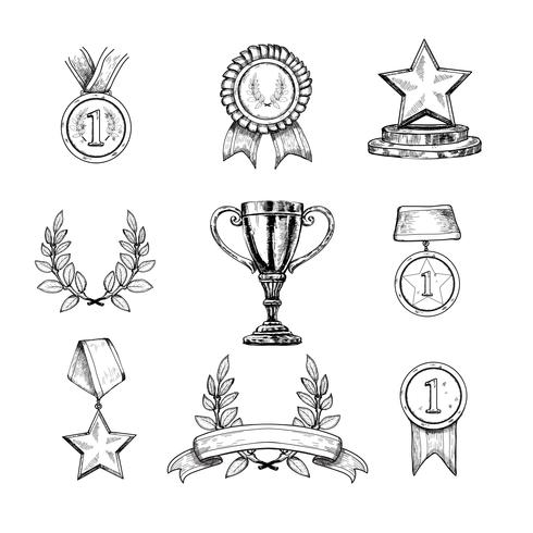 Award pictogrammen instellen vector
