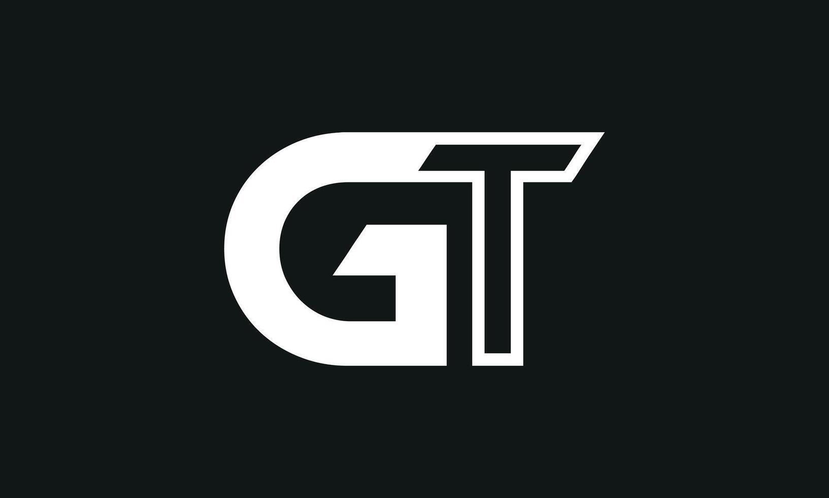 eerste brief gt logo ontwerp. gt logo ontwerp. creatief en modern gt logo. pro vector