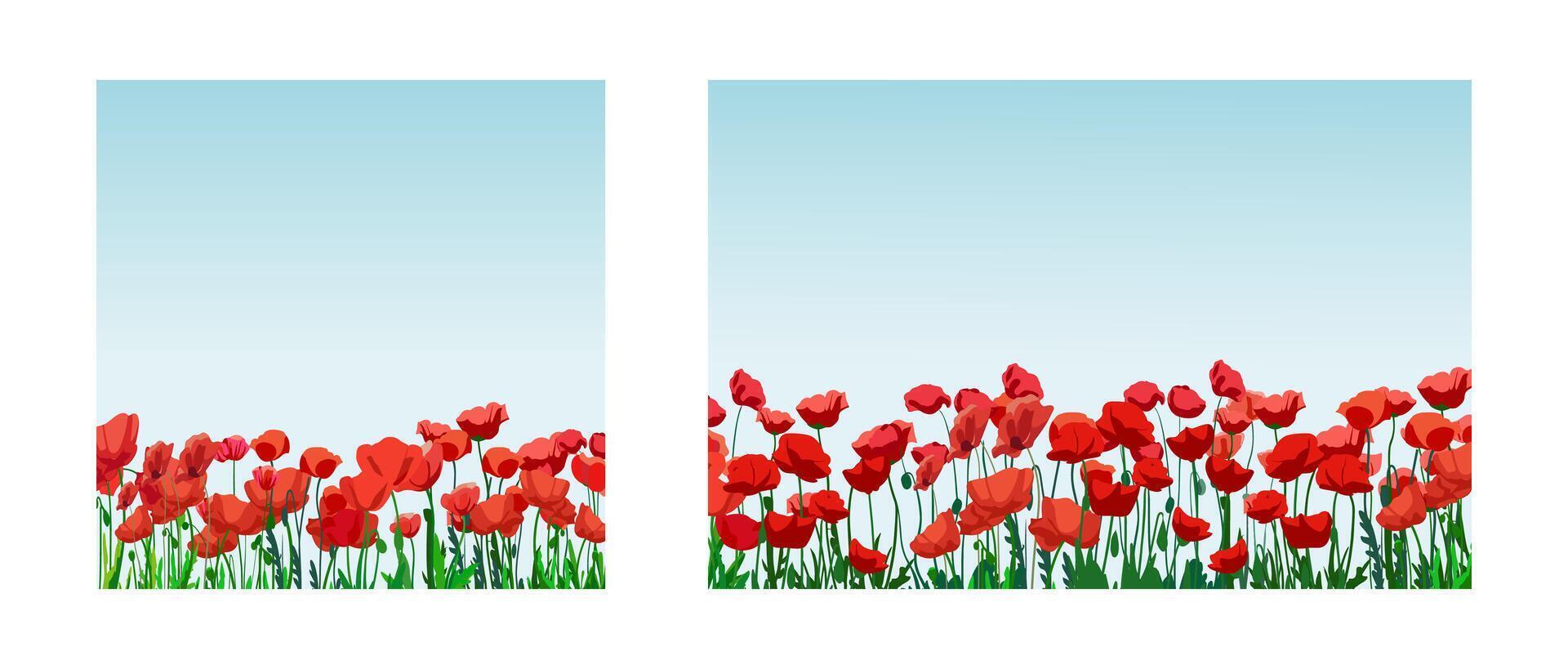 natuur en landschap. papaver veld, hedendaags artistiek poster. vector