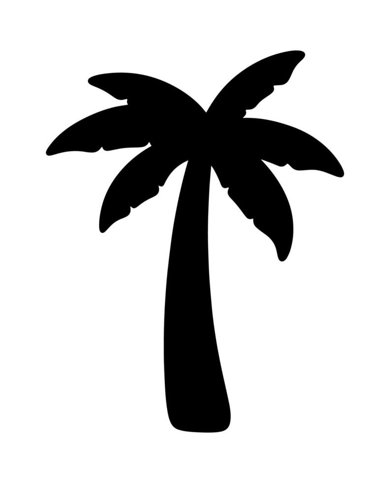 palm en kokosnoot boom silhouet voor zomer element vector