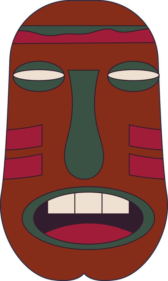 etnisch tiki god masker in tekenfilm ontwerp. geïsoleerd illustratie vector