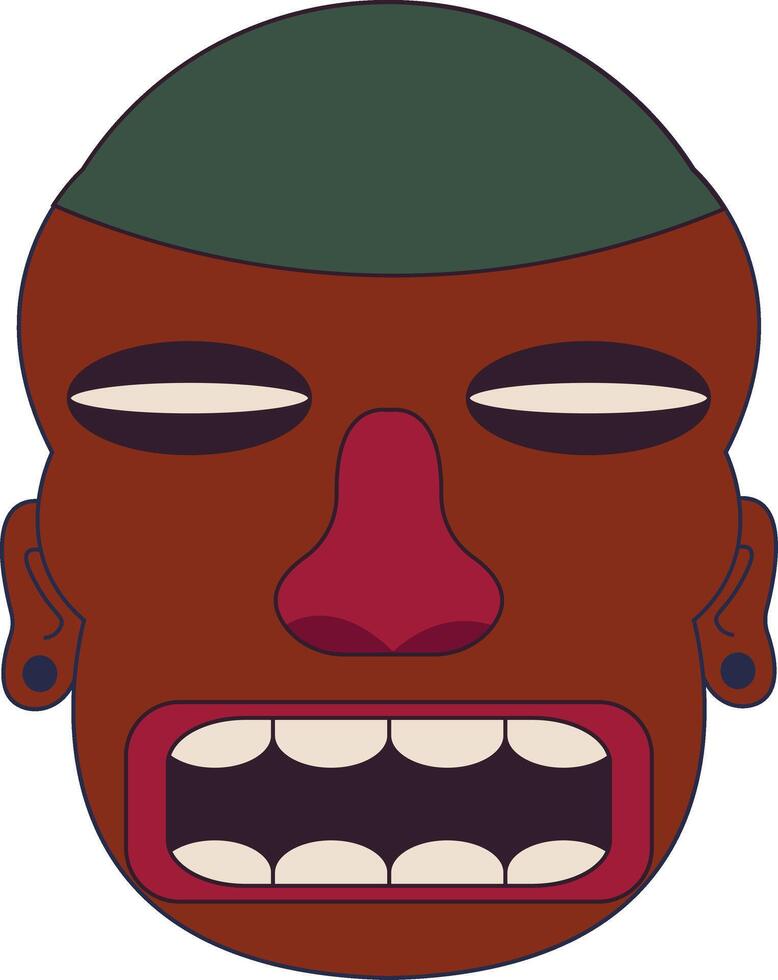 etnisch tiki god masker in tekenfilm ontwerp. geïsoleerd illustratie vector