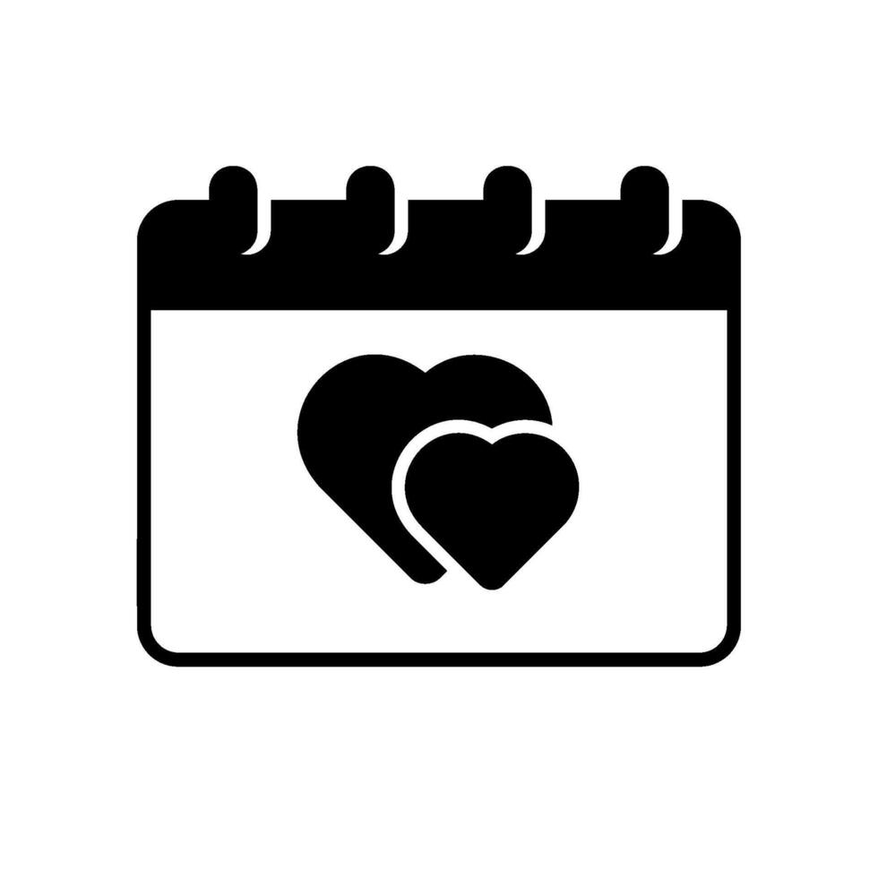 liefde of Valentijn dag icoon met kalender en harten vector