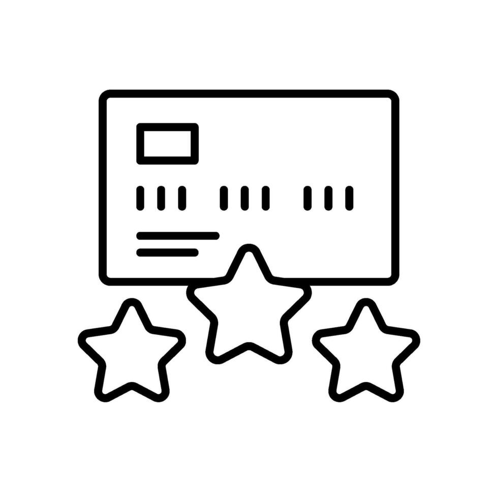 credit partituur of beoordeling icoon met credit kaart en sterren vector