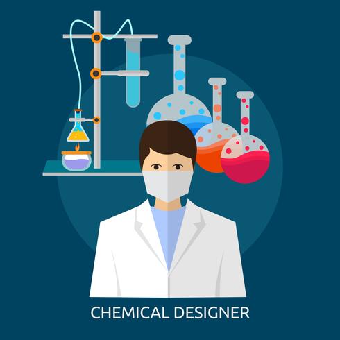 Chemische ontwerper conceptuele afbeelding ontwerp vector