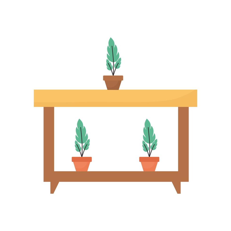meubels met planten erin vector