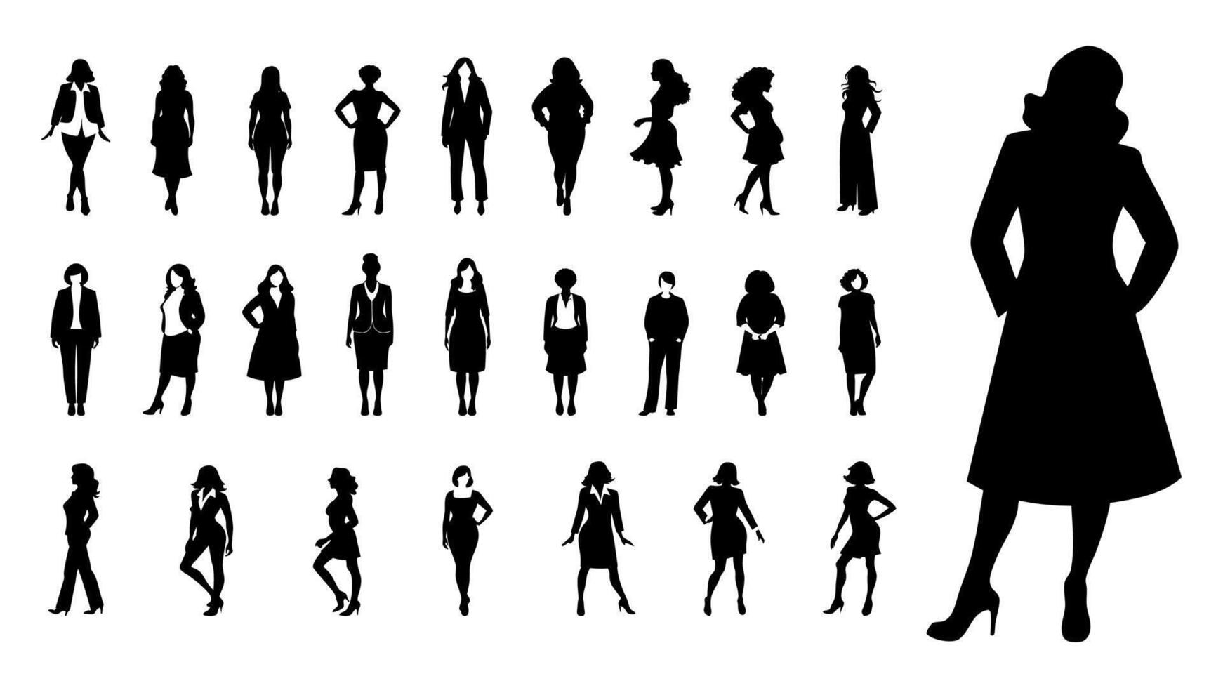 silhouet van volwassen vrouw illustratie vector