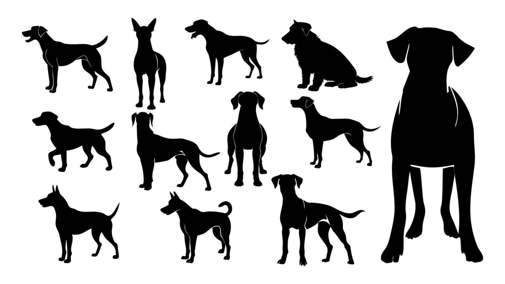 silhouet van hond illustratie vector