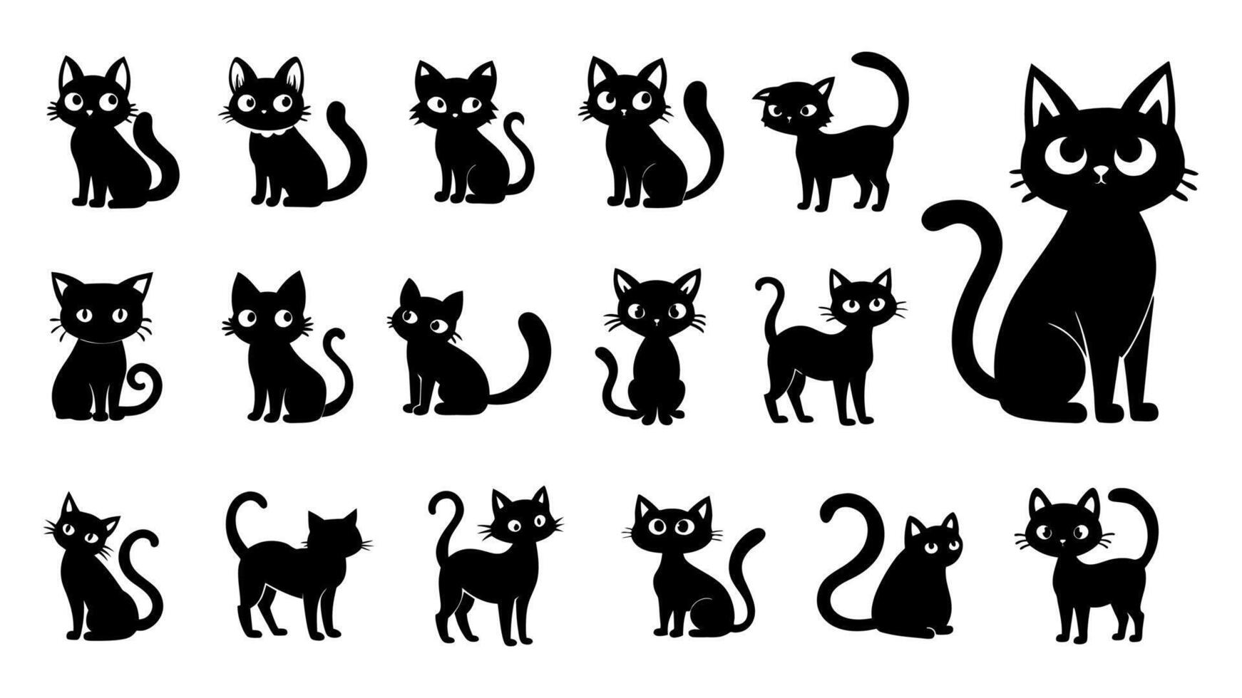 silhouet van kat illustratie vector