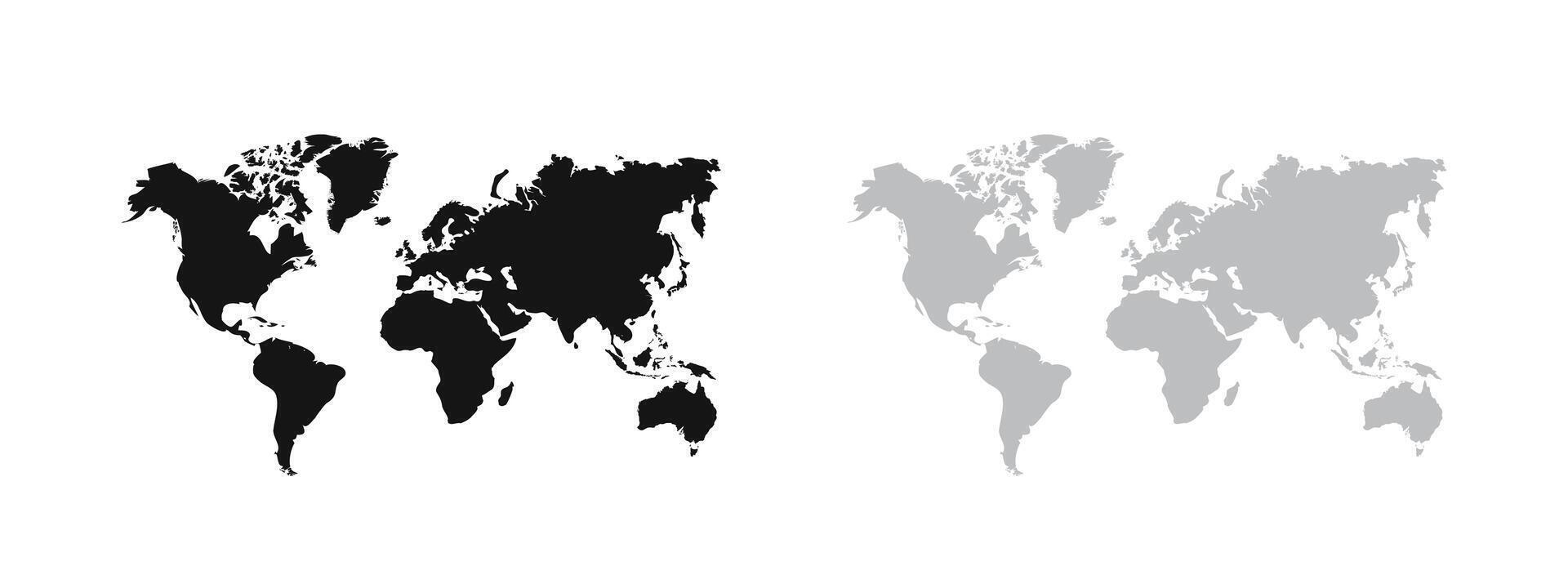 wereld kaart. wereld continenten, noorden en zuiden Amerika. vector