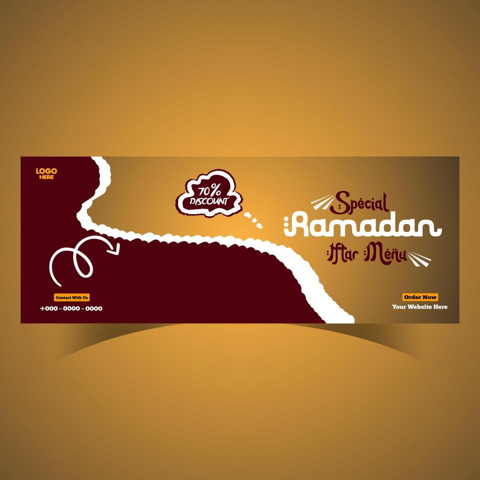 Ramadan voedsel menu post ontwerp en sociaal media banier sjabloon vector