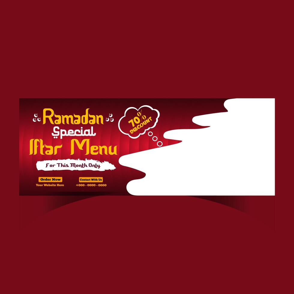 Ramadan voedsel menu post ontwerp en sociaal media banier sjabloon vector