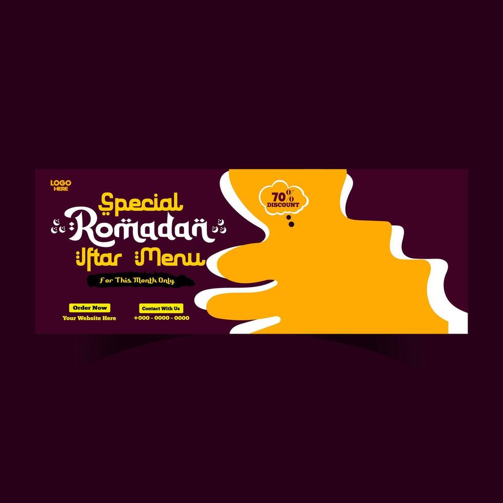 Ramadan voedsel menu post ontwerp en sociaal media banier sjabloon vector