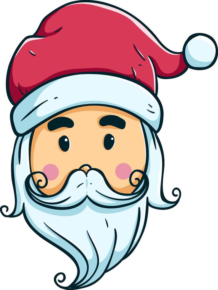 schattig de kerstman hoofd met gelukkig gezicht vector