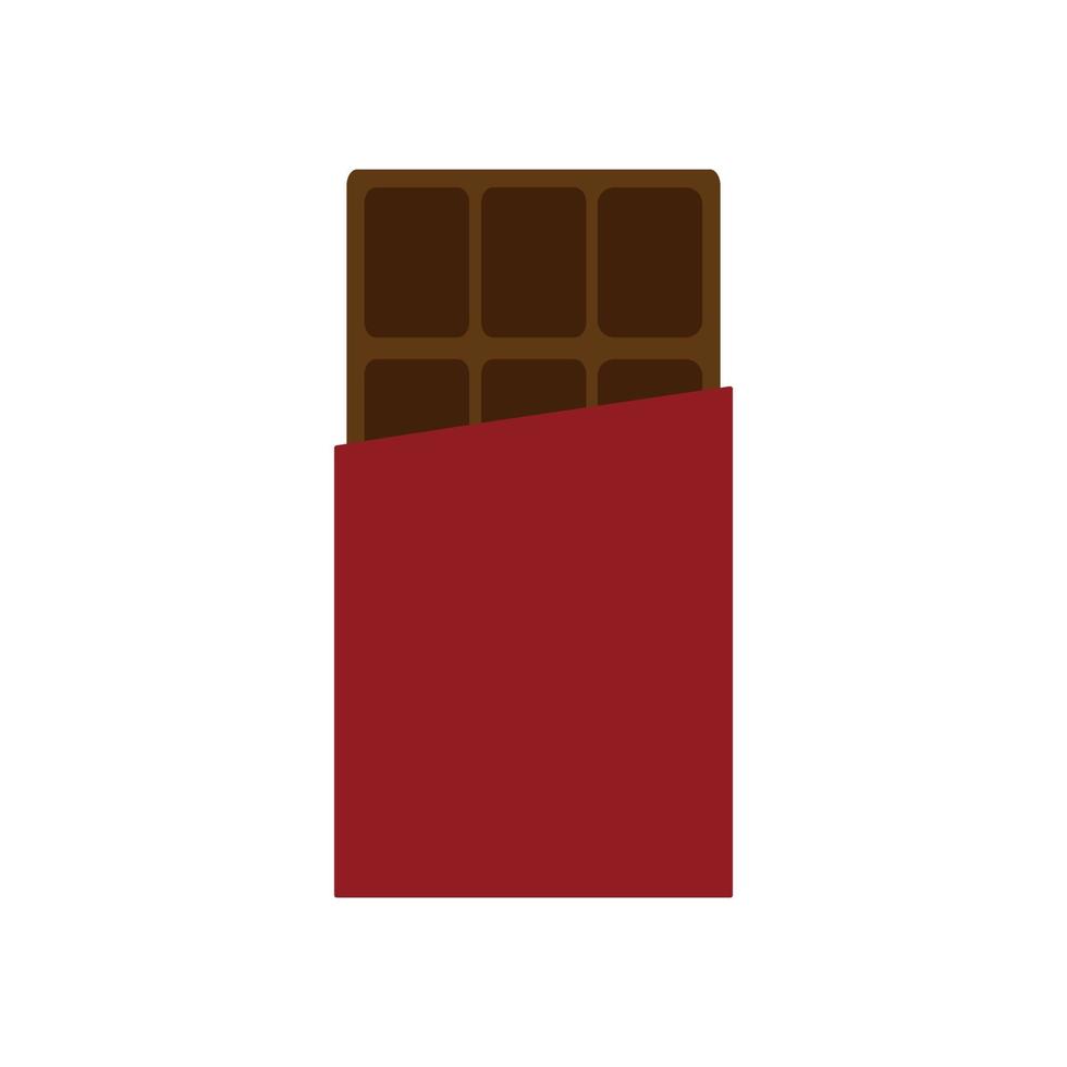 gescheurde verpakking chocoladereep, plat ontwerp kleur icoon vector