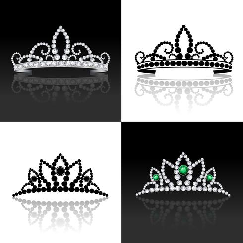 Tiara set geïsoleerd vector