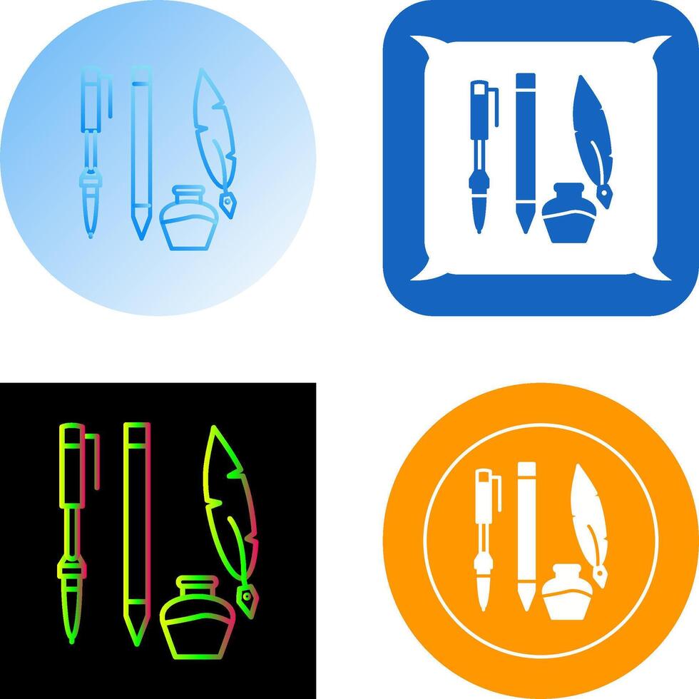 uniek schrijven uitrusting icoon ontwerp vector