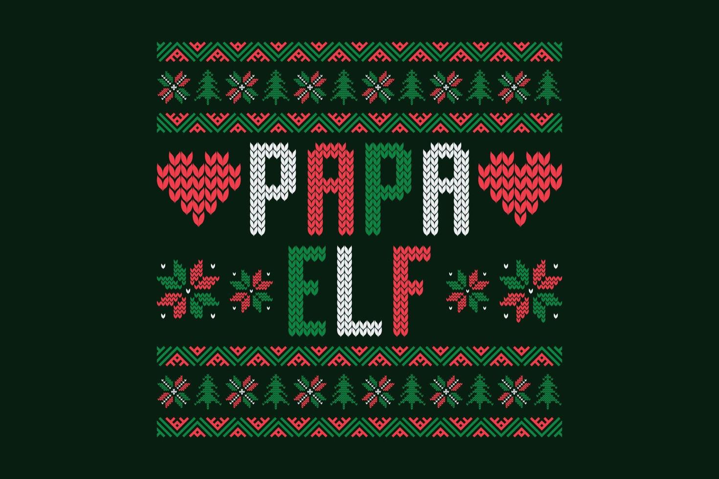 vrolijk kerst t-shirt papa elf vector