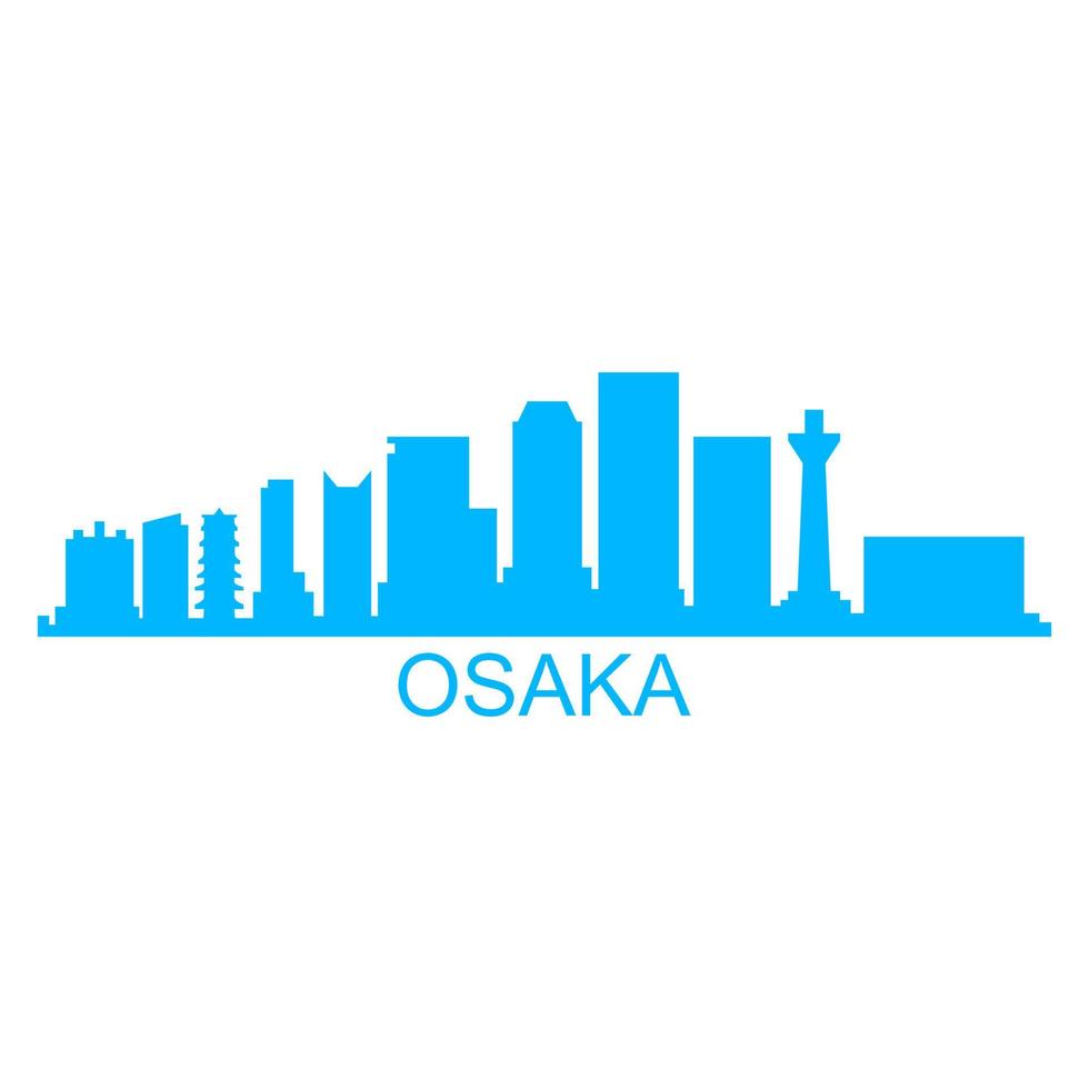 osaka skyline op witte achtergrond vector