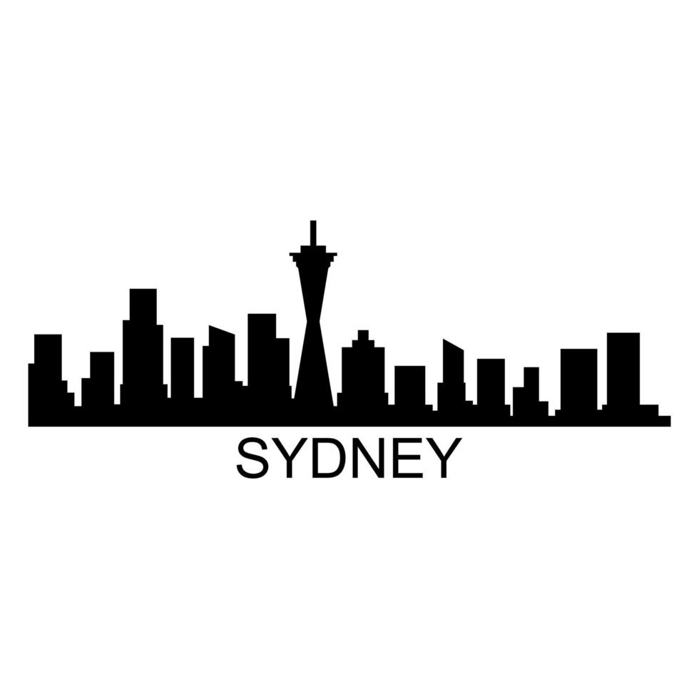 skyline van sydney op witte achtergrond vector