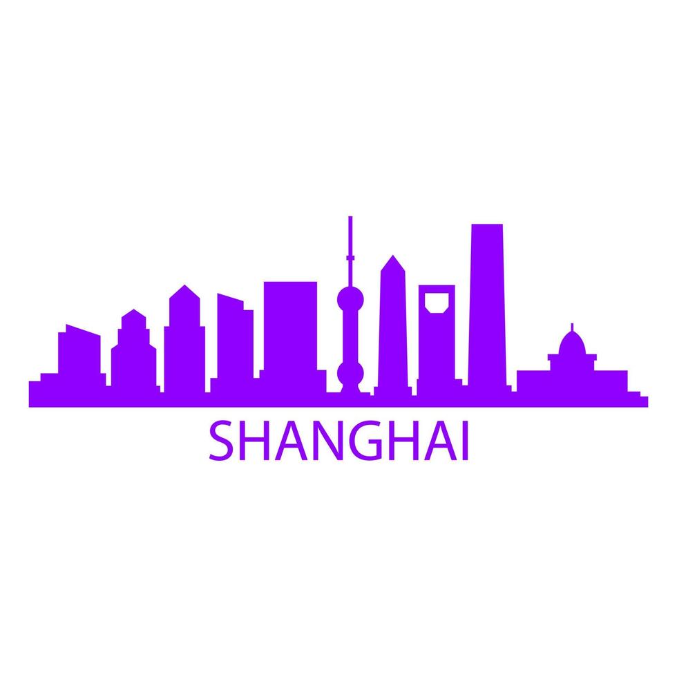 shanghai skyline op achtergrond vector