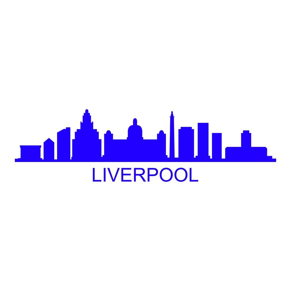 skyline van Liverpool op witte achtergrond vector