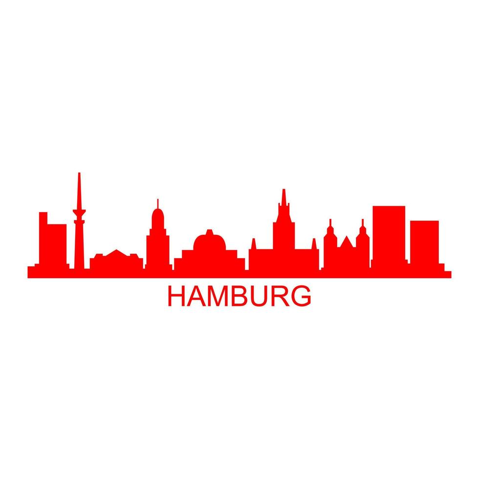 skyline van hamburg op witte achtergrond vector