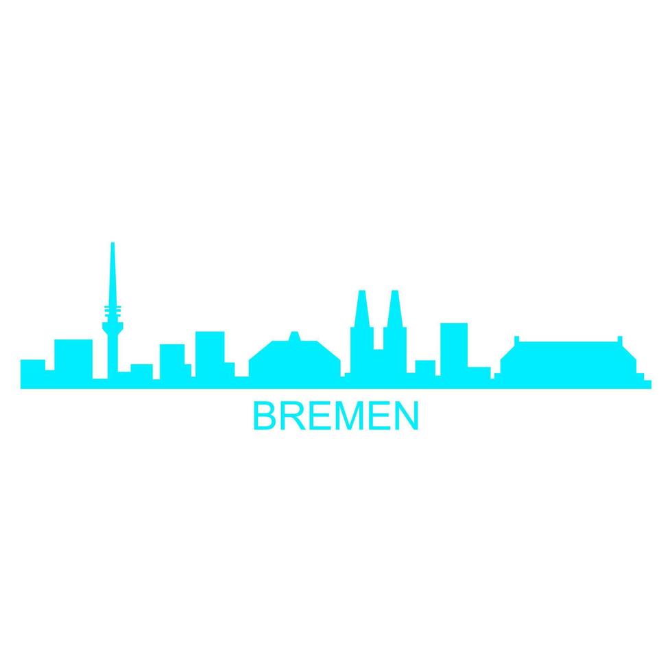 bremen skyline op witte achtergrond vector