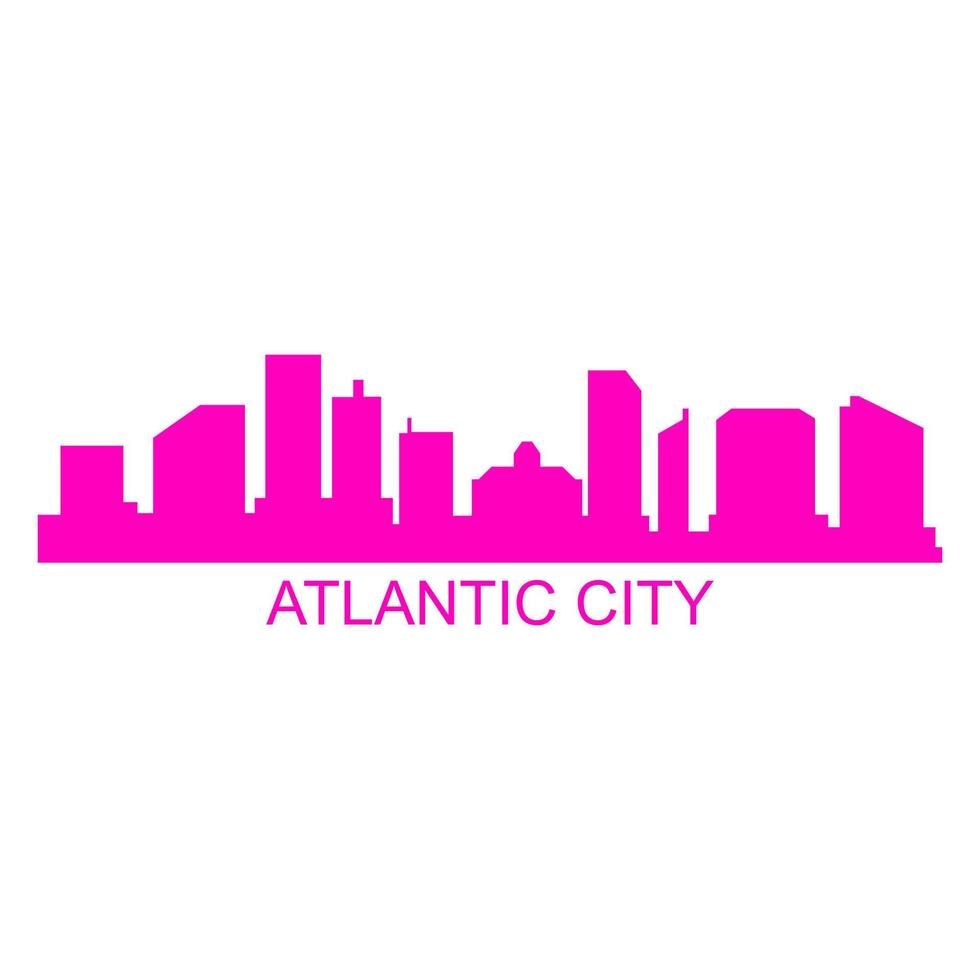 Atlantische skyline van de stad op witte achtergrond vector