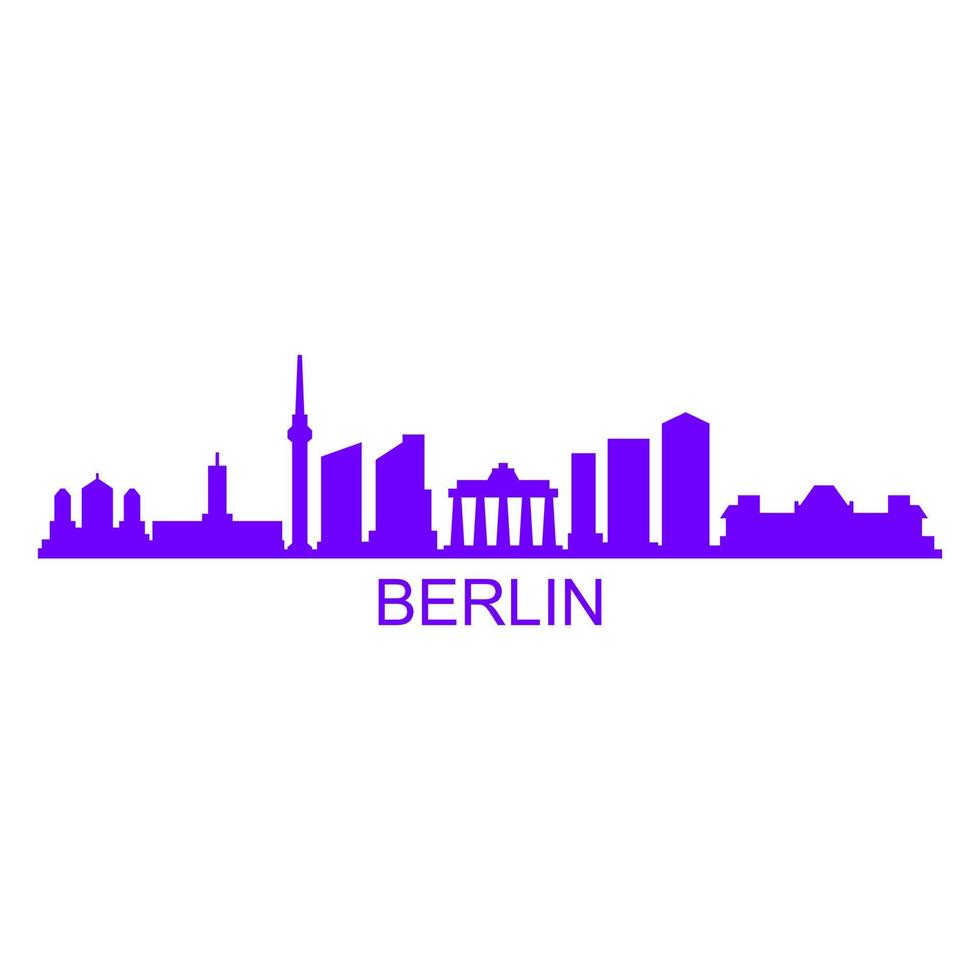 berlijn skyline op witte achtergrond vector
