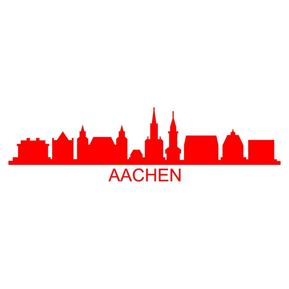 skyline van aken op witte achtergrond vector