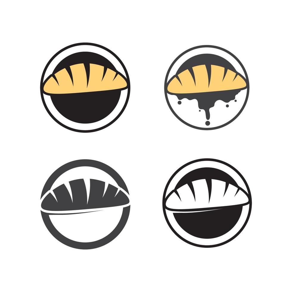 gebak en bakkerij pictogram logo ontwerp voedsel vector brood vector, en symbool en pictogram voedsel