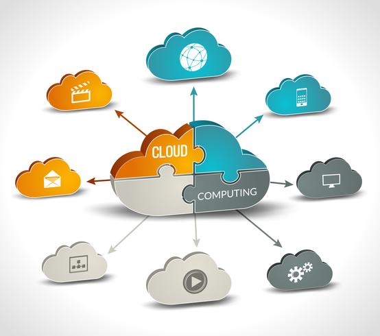 Cloud computing-infographics vector