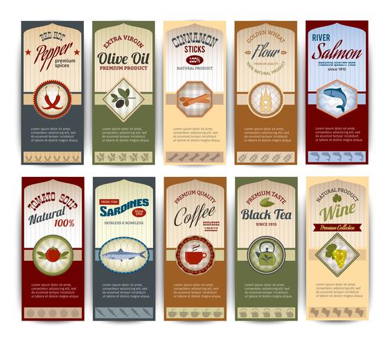 Voedsel retro banners vector