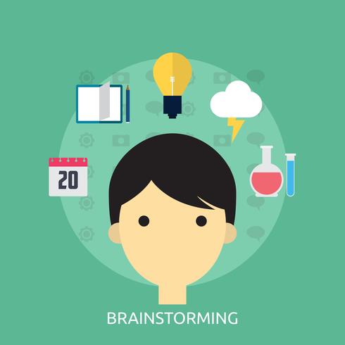 Brainstormen Conceptuele afbeelding ontwerp vector