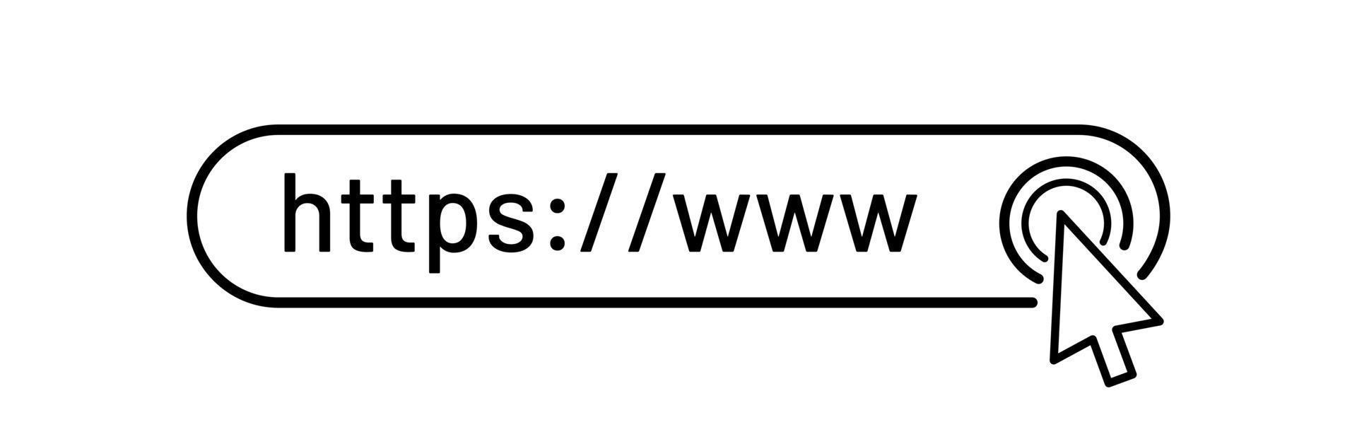 adresbalk van de browser met https-protocolteken. zoekformuliersjablonen voor mobiel en websites. vector