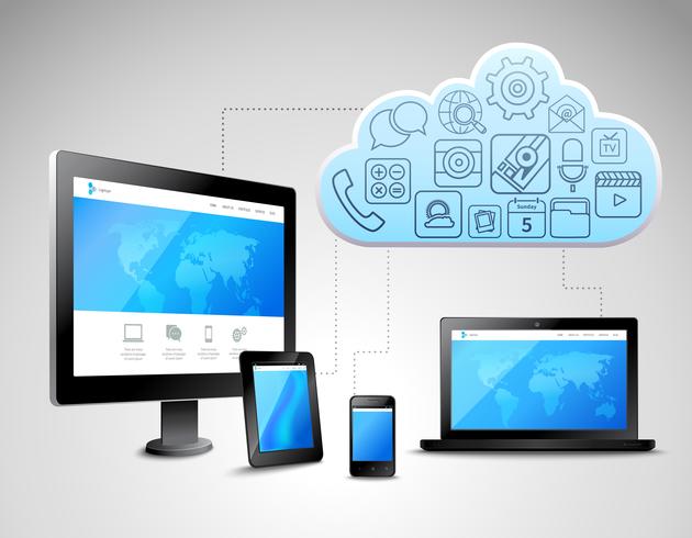 Cloud computing-concept vector