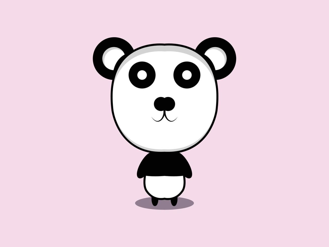 print vector schattige panda cartoon pictogram illustratie